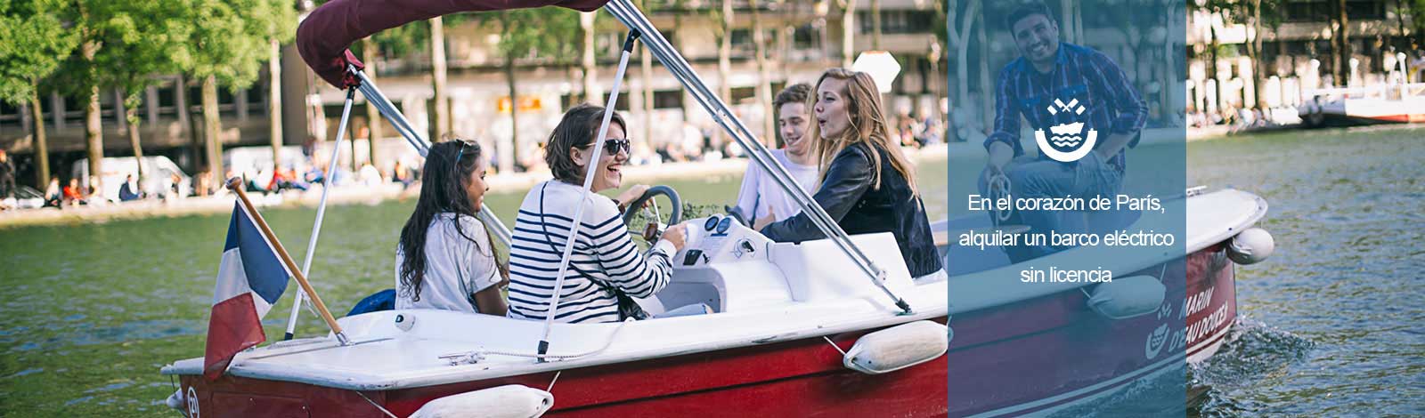 Amigos en un barco